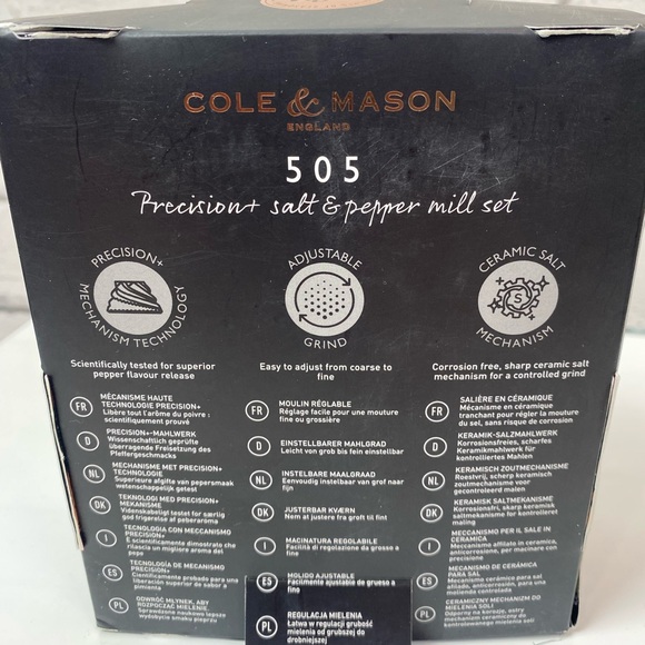 Cole & Mason Precision Salt & Pepper Mill Set Acrylic Gift Set NWT - Picture 7 of 10